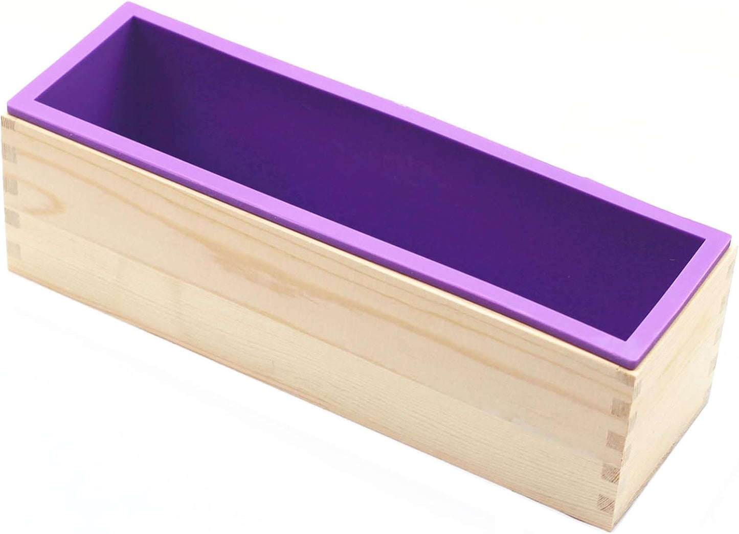 Flexible Silicone Soap Loaf Mold with Wood Box